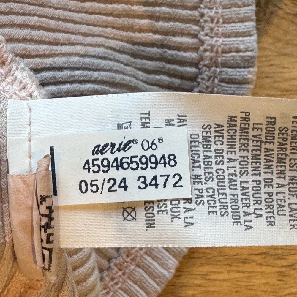 Aerie Ribbed Open Back Fitted T-Shirt Empire Cream Clean Girl Minimalist - XS - Picture 8 of 11